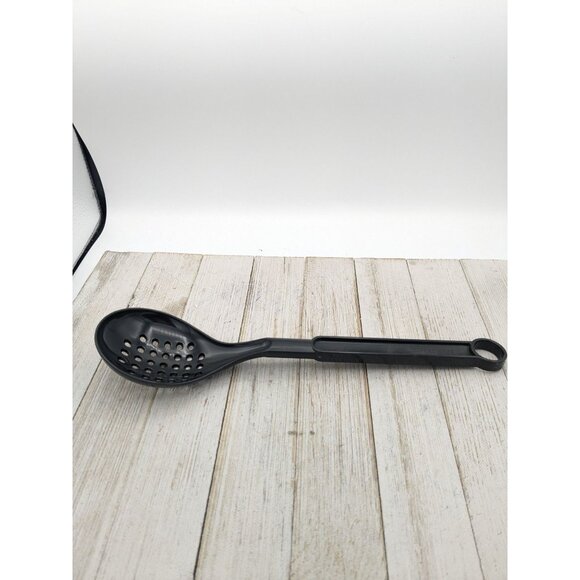 Farberware Slotted Holes Spoon Black 11 3/4" Spoon Serving - Picture 1 of 6